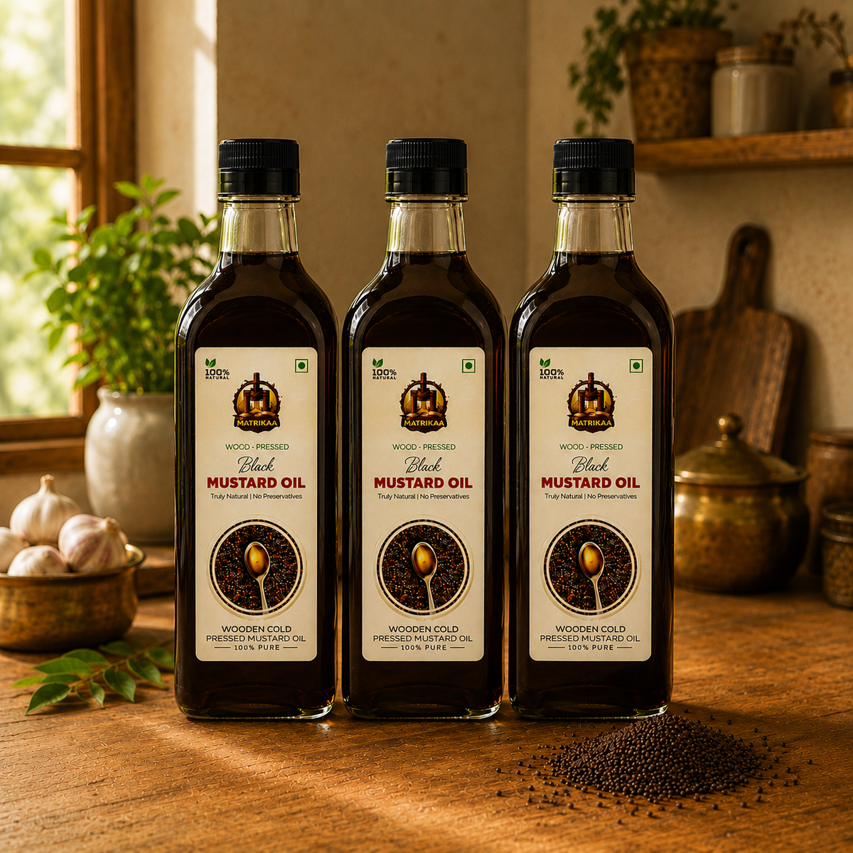 Cold Pressed Black Mustard Oil - Kali Sarson Ka Tel
